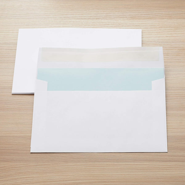 Amazon Basics A9 Blank Invitation Mailing Envelopes, Peel & Seal, No Licking, 5-3/4 x 8-3/4 Inches, White, Pack of 100 100-Pack