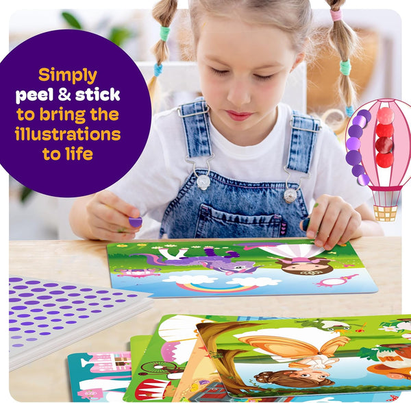 Dot Stickers Art for Kids - Sticker Books for Toddlers 2-4 Years - Arts and Crafts for Kid Ages 2-4 3-5 4-6 - 4 Year Old Girl Birthday Gifts -