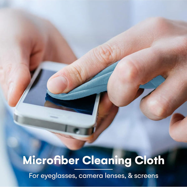 Care Touch Eyeglass Cleaning Cloth - 12 Pack of Microfiber Cleaning Cloth for Glasses, Lenses, Phones and Screens - Large, Lint-Free, Reusable and