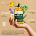Cosmetasa Massage Oil for Sore Muscles with Roller Ball - Soothes Joints & Muscles with Arnica, Lavender Oil, Peppermint Oil & Chamomile Extract,