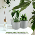 Utopia Home - Plant Pots Indoor with Drainage - 7/6.6/6/5.3/4.8 Inches Flower Pots for Indoor Planter - 5 Pack Plastic Planters - Ideal for
