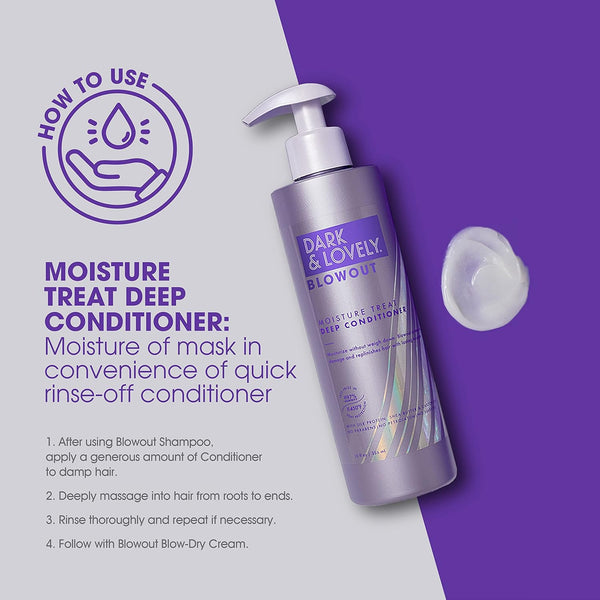 Softsheen-Carson Dark and Lovely Blowout Moisture Hair Mask & Deep Treatment Conditioner with Castor Oil, for All Hair Types Including Curly, 12 Fl Oz