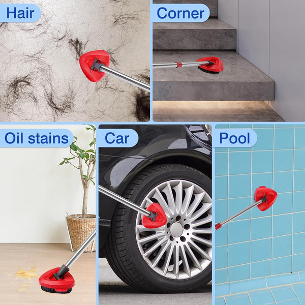 4 Pcs Mop Replace Heads & 1 Scrub Brush & 1 Base Combo for Ocedar Easywring 2-Tank System Microfiber Spin Mop Replacement Head,Machine Washable