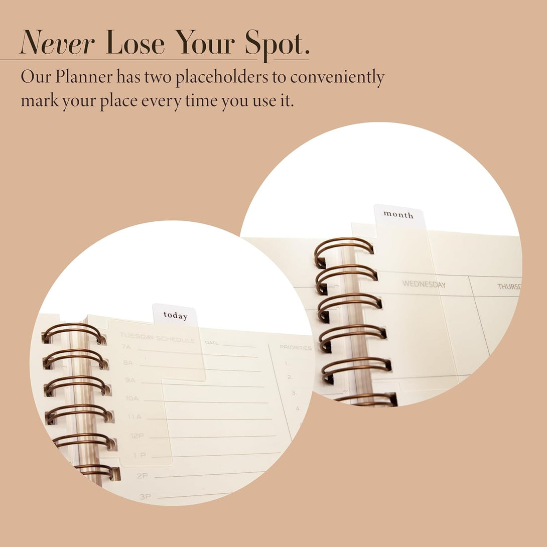 Anecdote 2025 Planner (8.5" X 10") Daily Planner Weekly Monthly Planner - 52 Weeks W/Library Buckram Cover, Brass Spiral - A4 Size Bleed-Resistant Paper – Evergreen