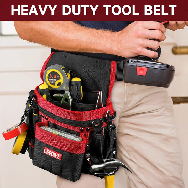Tool Belt,Magnetic Tool Pouch,14-Pockets Tool Belts for Men,Detachable & Adjustable Tool Pouch Belt for Electrician,Carpenter,Construction,Work