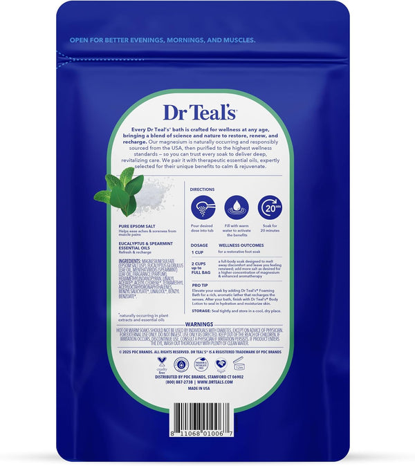 Dr Teal's Epsom Salt Magnesium Soak, Lavender, Eucalyptus & Wellness Trio, 3 lbs (Pack of 3) Lavender, Eucalyptus, and Rosemary 48 Ounce (Pack of 3)