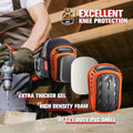 REXBETI Knee Pads for Work, Construction Knee Pads for Men, Heavy Duty Comfortable Anti-Slip Foam Gel Knee Pads for Gardening Flooring and