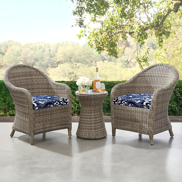 downluxe Outdoor Chair Cushions Set of 2 for Patio Furniture, Water-Resistant Patio Chair Cushions with Ties, High Density Foam Outdoor Seat