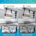 E17 LED Under Microwave Over Stove Light Bulb 125V Appliance 8206232A 40W Incandescent Equivalent, E17 Intermediate Base 3W Dimmable Light Bulb