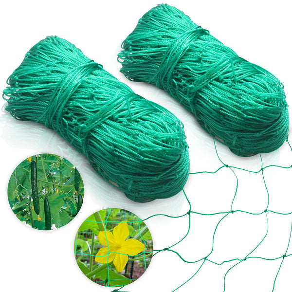 Garden Netting for Climbing Plants,Ponwec 2-Pack 6'X16.5'Ft Garden Trellis Netting 4X4 Weatherproof Plant Netting for Cucumbers,Beans