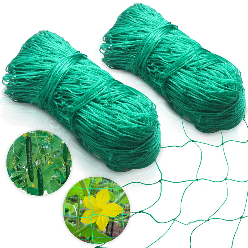 Garden Netting for Climbing Plants,Ponwec 2-Pack 6'X16.5'Ft Garden Trellis Netting 4X4 Weatherproof Plant Netting for Cucumbers,Beans