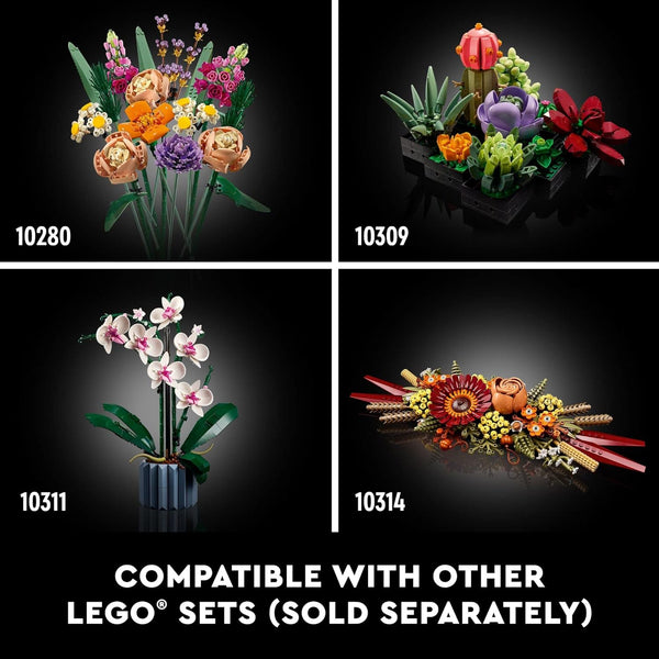 LEGO Botanicals Artificial Wildflower Bouquet - Fake Indoor Flowers Building Set for Home, Kitchen, Desk Decoration, Adults Ages 18+ - Gift for