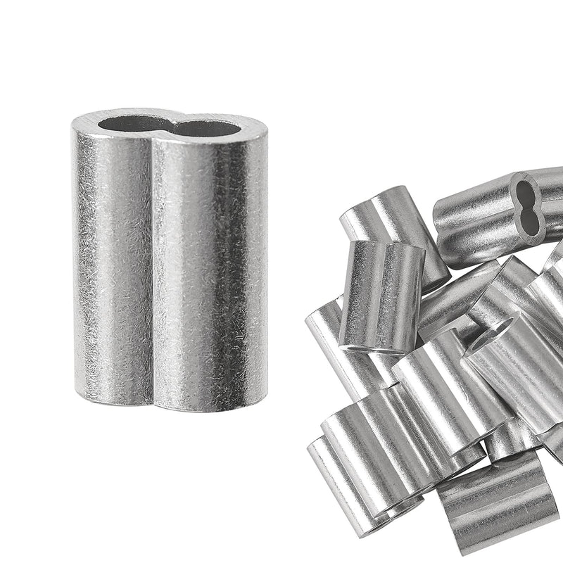 3/16" 20PCS Aluminum Crimping Loop Sleeve for Wire Rope, Cable Ferrule 3/16"(5mm)