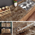 Livelynine Counter Top Covers Peel and Stick Brown Marble Contact Paper for Countertops Waterproof Wallpaper Kitchen Countertop Laminate Sheets