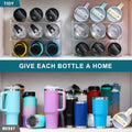 LARGER Compartment - Stackable Water Bottle Organizer Holder - for Stanley & Others' Large Tumbler - Clear Wine Rack, Cup Bottle Holder for