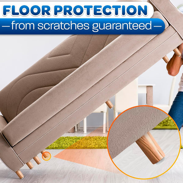 Nail in Furniture Glides, 100 Pcs, 0.6" x 0.7", Nylon for Hardwood Floors | Plastic Furniture Feet, Steel Nail Hold Stays Put, Glides Smoothly,