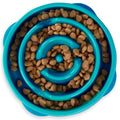 Outward Hound Fun Feeder Slo Bowl – Medium 2‑Cup Capacity, Slow Feeding, Small to Medium Dogs & Cats, Non-Slip, Turquoise, Drop Pattern Turquoise