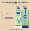 Vaseline Intensive Care Body Lotion Soothing Hydration for Dry Skin with Ultra-Hydrating Lipids + 1% Aloe Vera Extract to Refresh Dehydrated Skin