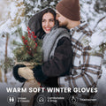 Winter Gloves - Women's Winter Gloves, Warm Touchscreen gloves Women Men, Knit gloves for Cold Weather 4 Pack, Black & Grey & Beige & Pink