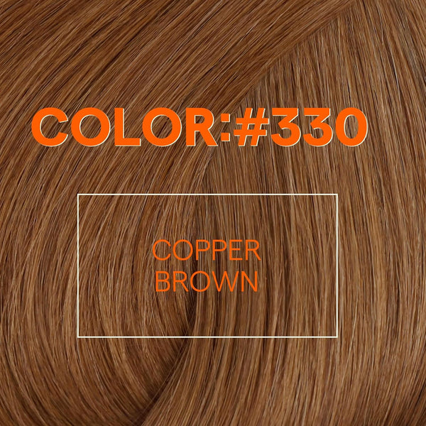 Full Shine 14 Inch Weft Hair Extensions 100G Copper Brown Remy Human Hair | Machine Tied Weft, Sew In Hair Extensions, Copper Brown Shade,