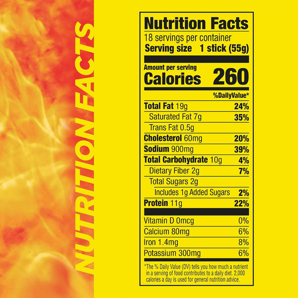 Slim Jim Monster Smoked Meat Sticks, Original Flavor, High Protein, 1.94 oz. (18 Count) Original 34.92 Ounce (Pack of 1)