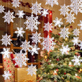 OuMuaMua Winter Christmas Hanging Snowflake Ornaments, 12PCS Snowflakes Garland & 12PCS 3D Glittery Large White Snowflake for Xmas Winter