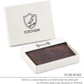 Wallet for Men Slim RFID Blocking Leather Bifold Minimalist 2 ID Windows Gift Box Carteras Para Hombres (CRAZY HORSE, COGNAC) COGNAC CRAZY HORSE