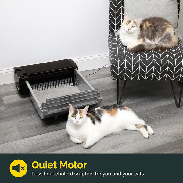 Pet Zone Self Cleaning Automatic Cat Litter Box - Smart Scoop Cat Litter Box with 6 Bags & Carbon Filter for up to Two Cats 6-16 Pounds