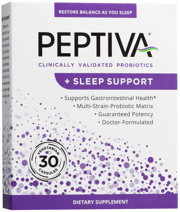 Peptiva Sleep Support, Probiotic Lactobacillus, Bifidobacterium, Melatonin 30 Count (Pack of 1)