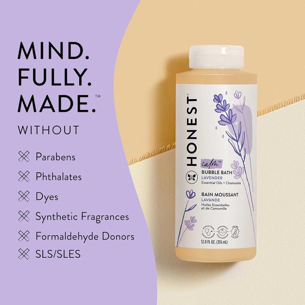 The Honest Company Bubble Bath, Hypoallergenic, Lavender Calm, 12 fl oz Lavender 12 Fl Oz (Pack of 1)