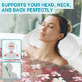 4D Bath Pillow with 6 Strong Non-Slip Suction Cups, Wooven Handle Bag, Loofah, Shower Cap, Foot Filer, and Laundry Bag - Luxury Bathtub Pillow -