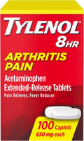 Tylenol 8 Hour Arthritis Pain Tablets with 650 Mg Acetaminophen for Arthritis & Joint Pain, 100 Ct