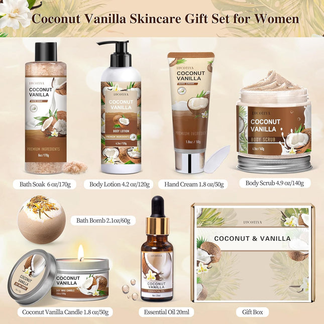 Gifts for Women, Birthday Gifts for Women, Bath and Body Gifts Set, Vanilla Coco