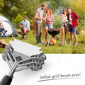 Stainless Steel BBQ Grill Brush and Scraper, Bristle-Free, Universal 3D Scraper Included