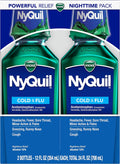 Vick NyQuil Cough Cold and Flu Nighttime Relief, Original Liquid, 2x12 Fl Oz 12 Fl Oz (Pack of 2)