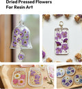 Dried Flowers, Resiners 58Pcs Pressed Flowers for Craft Purple Real Natural Dried Flowers Dry Leaves Kit for DIY Making Crafts Resin Soap Candle