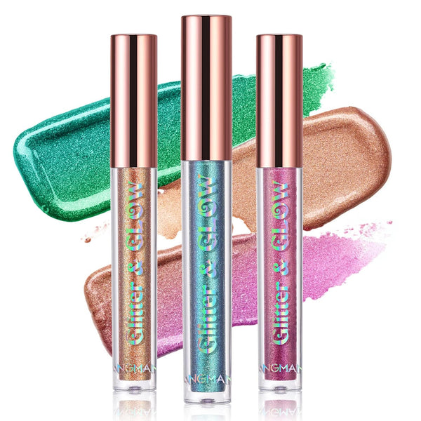 Bestland Liquid Glitter Eyeshadow Set, Multichrome Glitter Shimmer Eye Looks Waterproof Long Lasting Quick-Drying Sparkling Eye Shadow Liquid