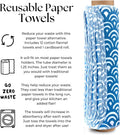The Useless Brand Reusable Paper Towels Roll | Washable Cotton Flannel Sheets W/Cardboard Roll | Fits on Most Holders (Waves, 12 Towels)