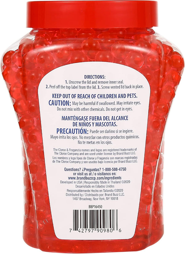 Clorox Fraganzia Crystal Beads Air Freshener, Long Lasting Room Deodorizer and Odor Eliminator Gel Beads to Freshen Home, Car, or Office, Cherry