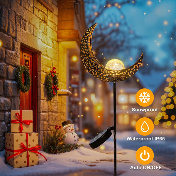 Homeimpro Moon Solar Lights Outdoor Garden Decor Gifts for Mom Women,Waterproof Stakes Yard Decorations for Lawn, Patio Accessories, Backyard