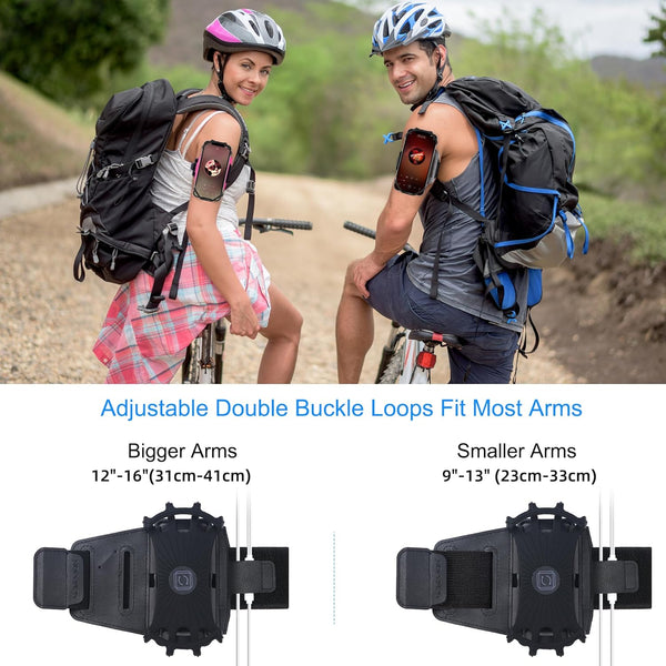 Cell Phone Running Armband - Detachable & 360° Rotatable Universal Cellphone Arm Band for iPhone 17 16 15 14 13 Pro Max Plus Samsung Galaxy Note
