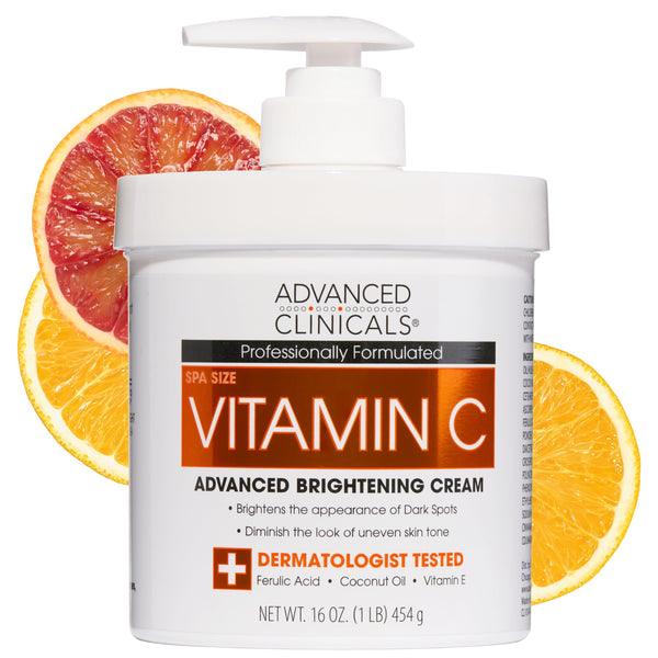 Advanced Clinicals Vitamin C Cream Visibly Brightening Body Lotion | Vitamin C Moisturizer Skin Care Body Cream For Women & Men Helps Visibly