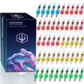Poseidon 50Pcs Tattoo Cartridge Needles Assorted Mixed Size Round Liner Shader Magnum Curved/Round Mag # 12 Standard 3RL 5RL 7RL 9RL 5RS 7RS 9RS