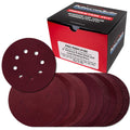 ProductionShop 5" Red 8-Hole Pattern Sanding Discs, 160 Disc Variety Pack, Grits 40, 60, 80, 100, 120, 150, 180, 220, 320, 400, 600, 800 - Hook &