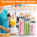 SIEROZUR Glass Juice Bottles 16 Oz-2 Pack Leak Proof Wide Mouth Water Bottle with Stainless Steel Lid & Sleeve - for Juicing, Smoothies, Infused
