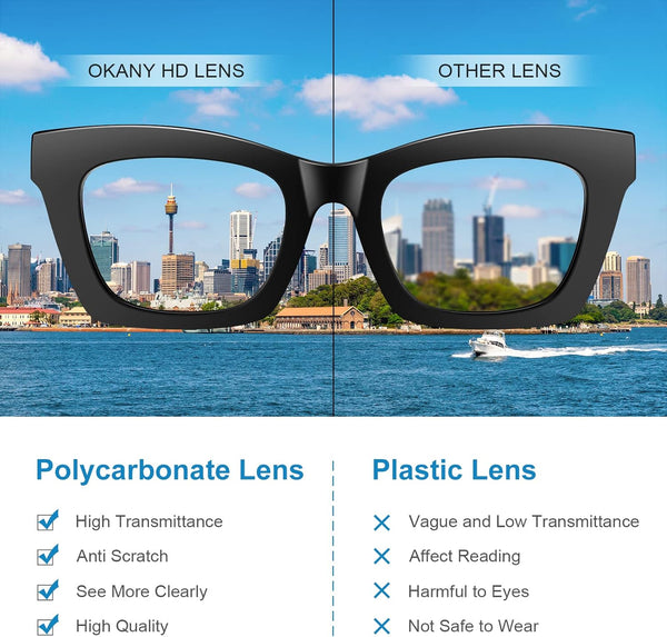Okany Blue Light Blocking Glasses for Women Men Fashion Computer Screen Gaming TV Phones anti Eyestrain & UV Glare Glasses 3 Pack