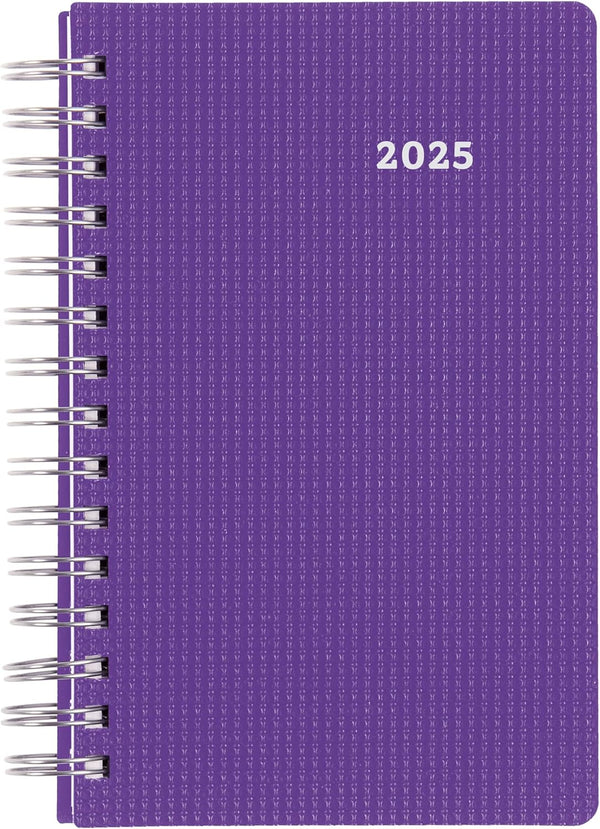 Brownline® 2025 DuraFlex Daily/Monthly Planner, Appointment Book, 12 Months, January to December, Twin-Wire Binding, 8" x 5", Purple (CB634V.PUR-25)