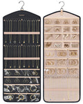 BAGSMART Hanging Jewelry Organizer with Hanger Metal Hooks Double-Sided Jewelry Holder for Organizing Earrings Necklaces Rings Perfect for in