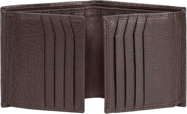 Bullz Genuine Nappa Cow Leather Thick Dual Credit Card ID Flap Quad Fold Large B