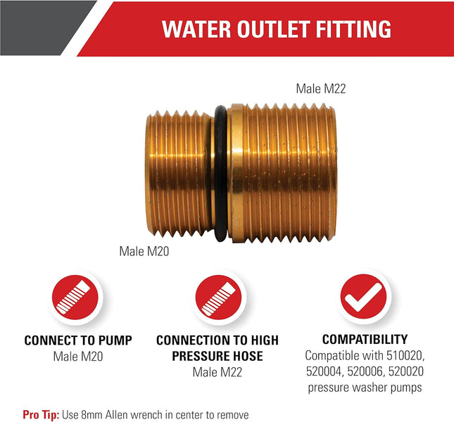 Simpson Cleaning 7110264 Water Oulet Fitting for OEM Technologies Axial Cam Pres